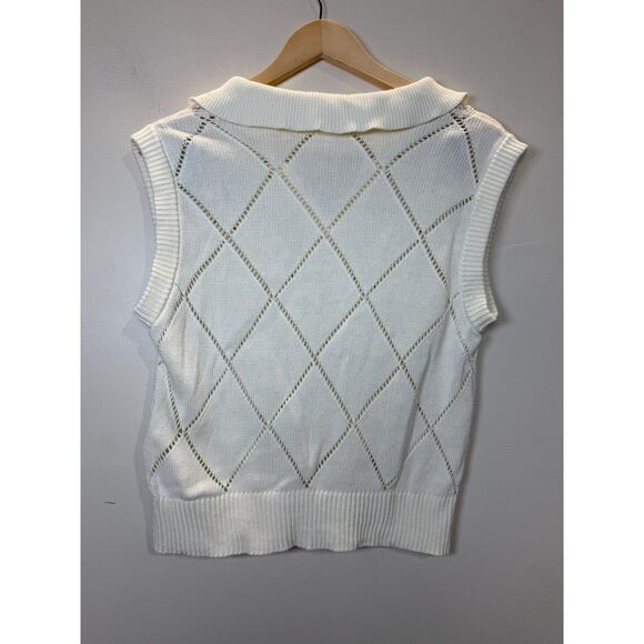 Weekend Women's T2088SWDG Size Small Cream Pullover Knit Top Sleeveless - Picture 5 of 8